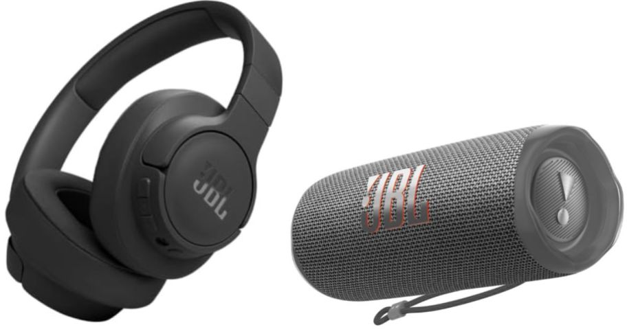Stock images of JBL Headphones and Speaker