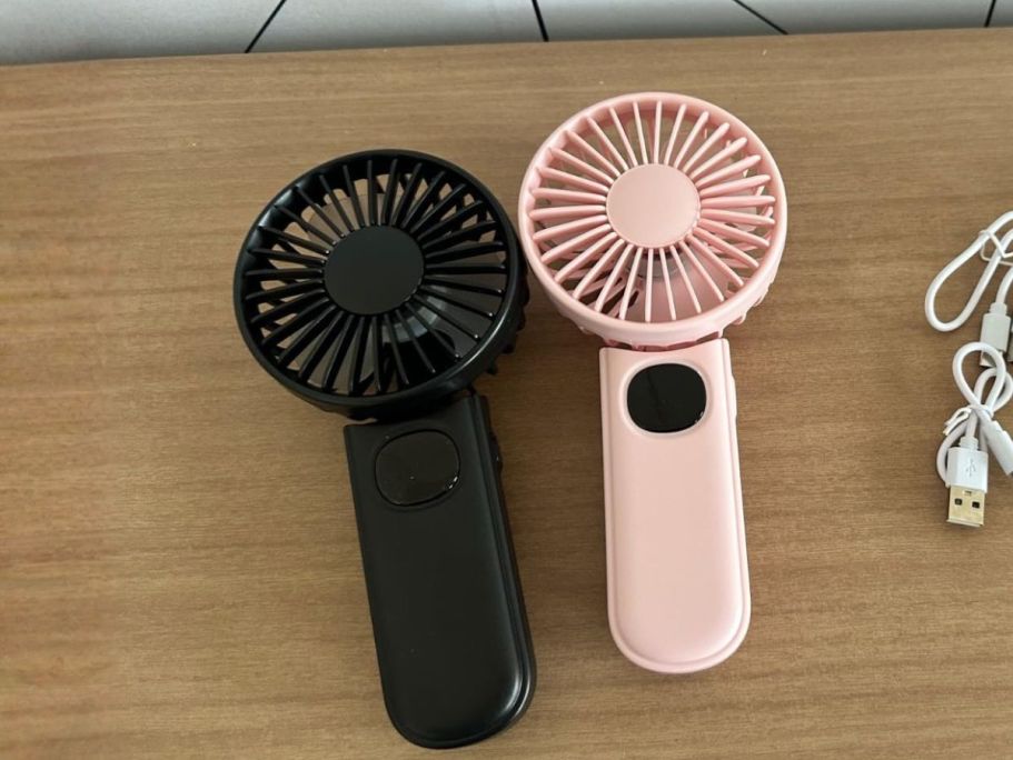 FOUR Rechargeable Mini Portable Fans Just $9.99 on Amazon ($2.50 Each!)