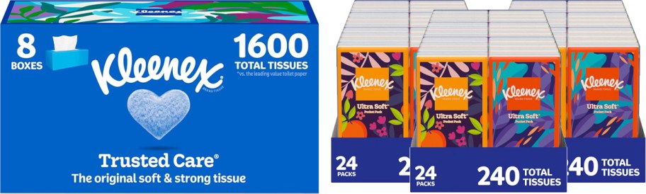 multi-packs of Kleenex Tissues