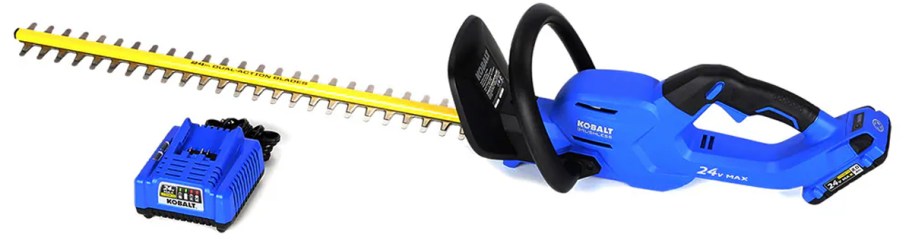 black and blue hedge trimmer
