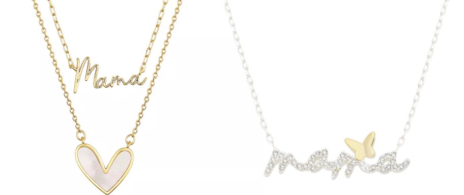 gold and silver mothers day necklaces