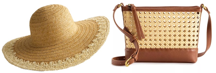 floppy hat and canning crossbody bag