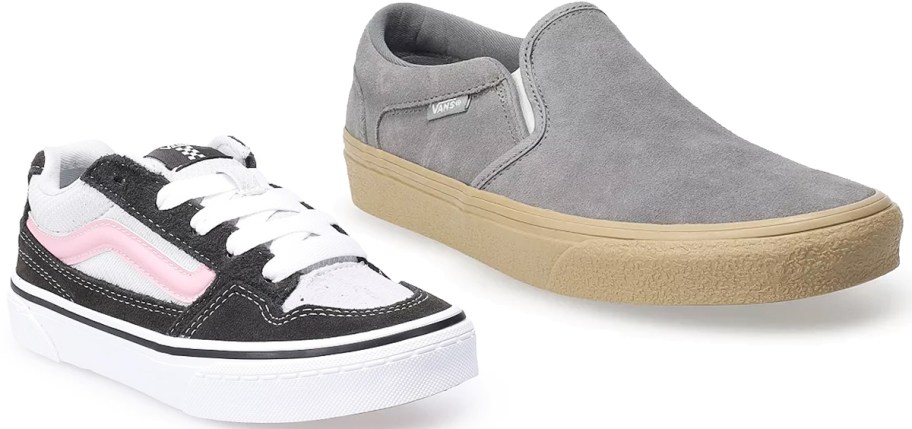 two pairs of vans sneakers