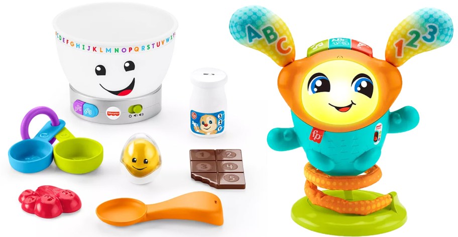 Fisher-Price mixing bowl and DJ bouncin beats toys