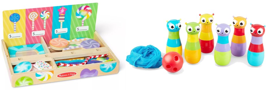 Melissa & Doug lollipop and bowling toys