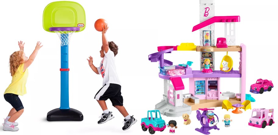 Little Tikes basketball hoop and Fisher-Price Little People Barbie Dreamhouse