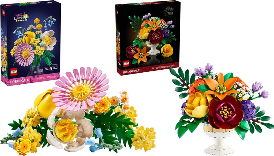 two LEGO Botanicals sets with their boxes