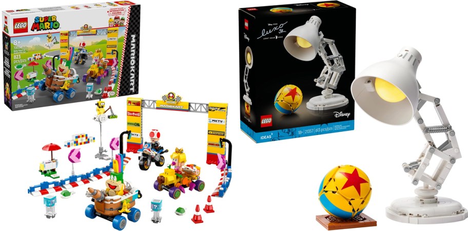 lego mario cart and pixar lamp sets