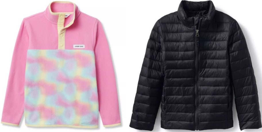Stock images of two Lands End kids jackets