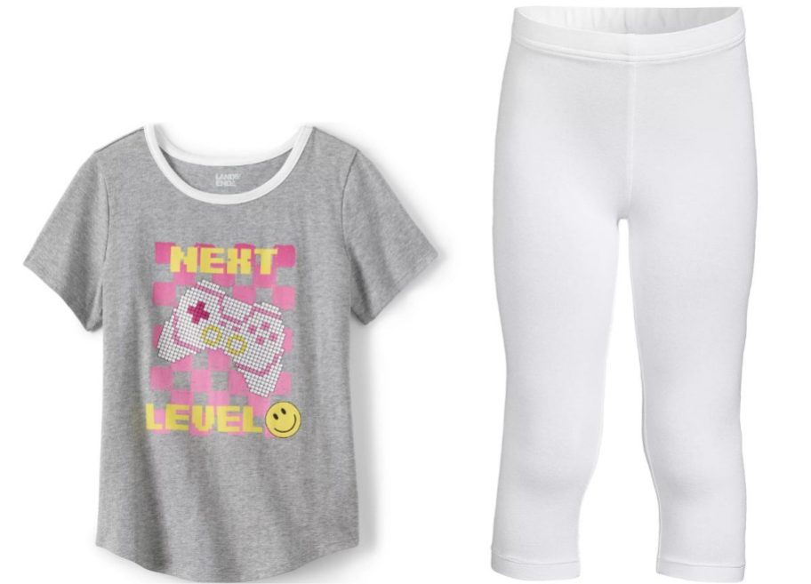 Stock images of Lands End Girls Tee and pants