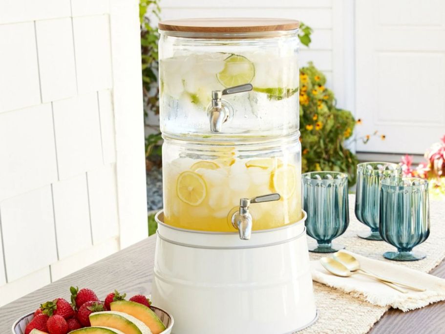 Stacking Glass Beverage Dispenser Just $15 on Walmart.com | Holds 2 Drinks