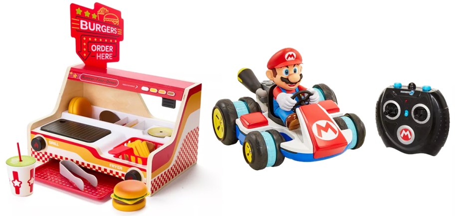 burger counter playset and super mario rc car