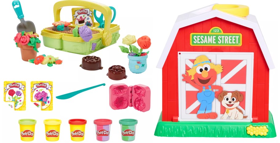 play-doh and elmo barn playsets