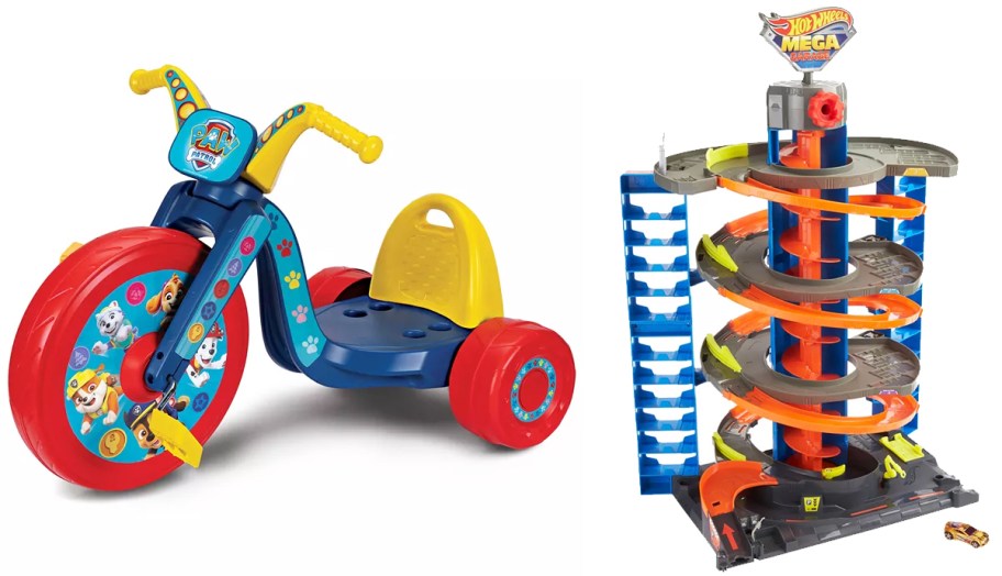 big wheel and hot wheels playset