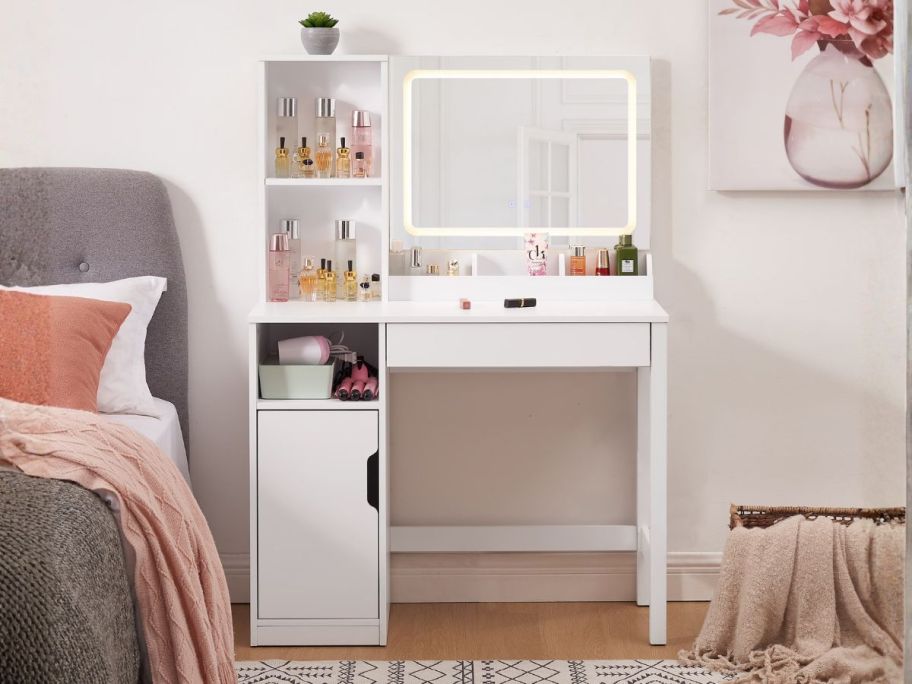 Mainstays Get Ready with Me Vanity Table in bedroom
