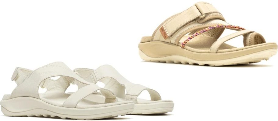 Stock images of two women's merrell sandals