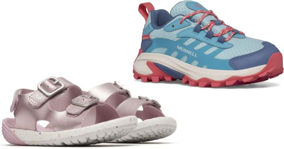 Stock images of two Kids merrell shoes