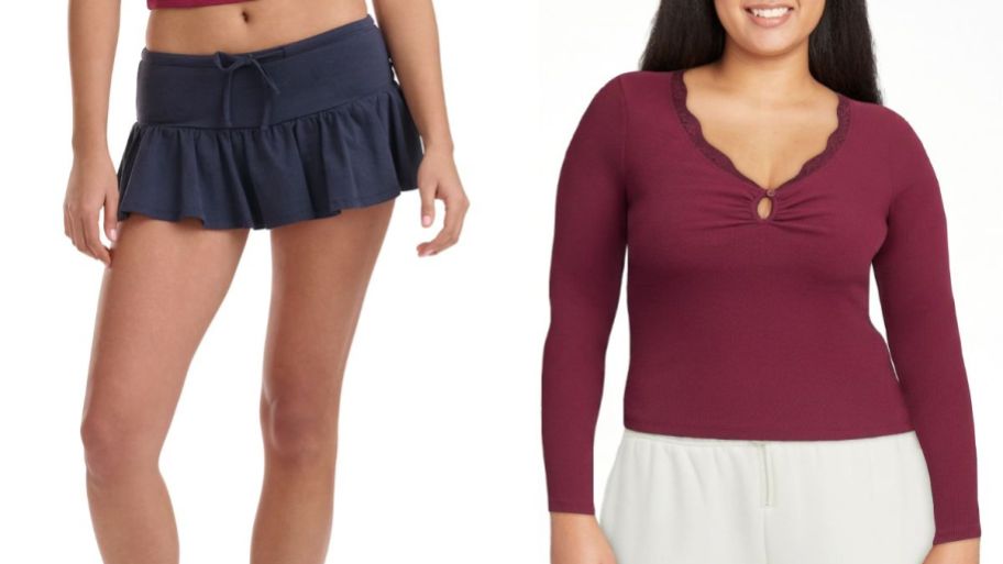 Milly Bobby Brown skort and long sleeve shirt