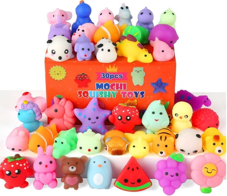 Stock images of a 30-Pack of Mochi Squishies