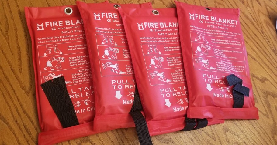 FOUR Emergency Fire Blankets Just $15.99 on Amazon (Faster Than a Fire Extinguisher!)