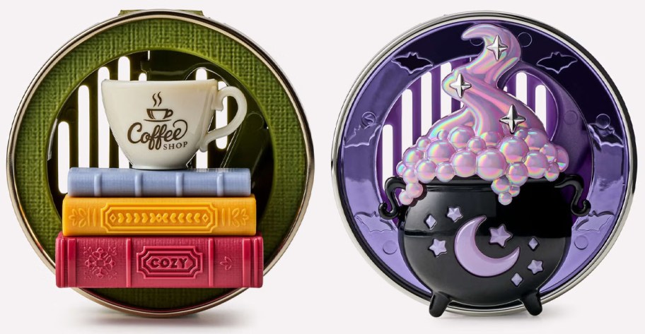 Mug & Books Car Fragrance Holder and Encrusted Cauldron Car Fragrance Holder