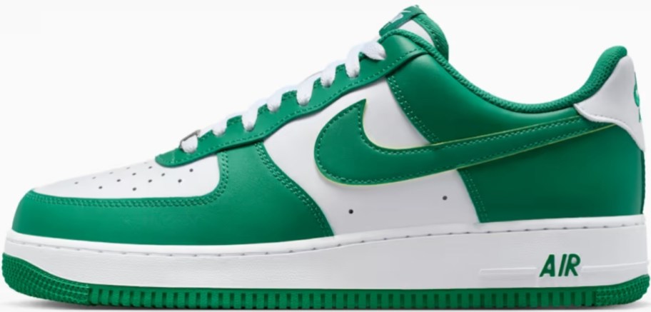 green and white leather sneaker