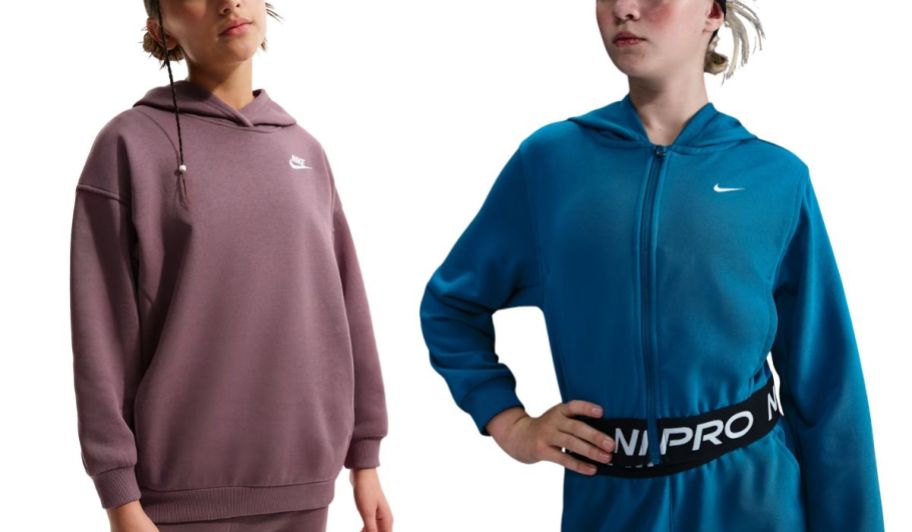 nike kids sweaters in brown and blue