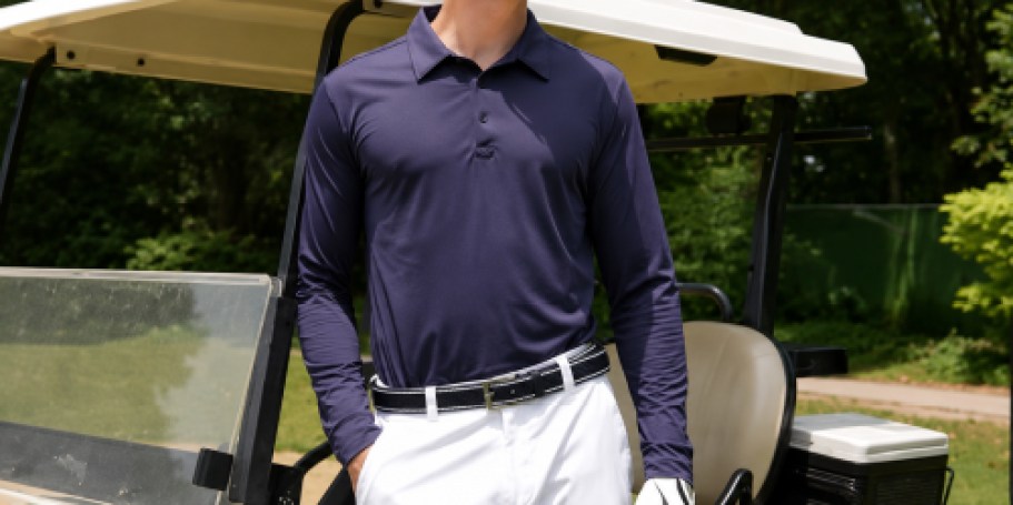 Men’s Long Sleeve Polo Shirt Only $9.99 on Amazon (Reg. $20) | Sun Protection & Quick-Drying