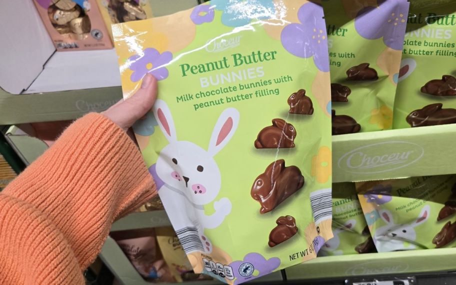 Hand holding Peanut butter bunnies