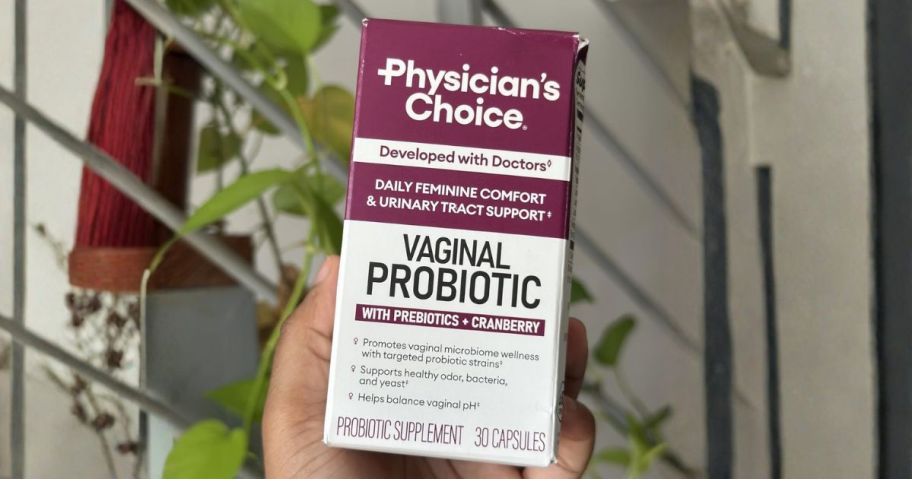 Physician's Choice Vaginal & Urinary Tract Probiotics 30-Count box in hand