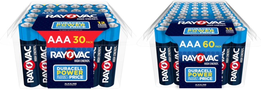two packs of Rayovac AAA Batteries