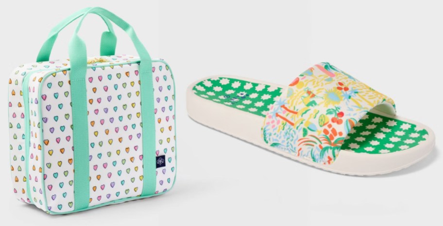 Roller Rabbit x Target Disco Hearts Wave Hanging Toiletry Bag, Roller Rabbit x Target Women's Adult Vacation:Star Geo Slide Sandals