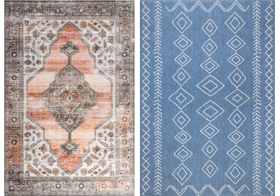 pink and blue area rugs