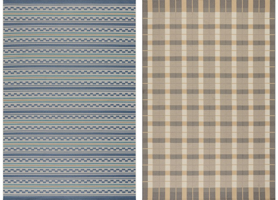 blue and brown area rugs