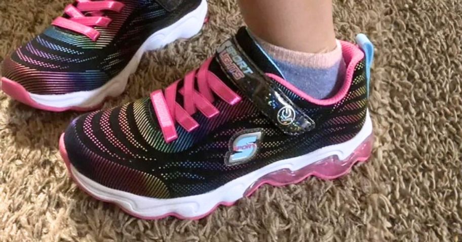 kid wearing S Sport By Skechers Kids' Jazmin 2.0 Sneakers