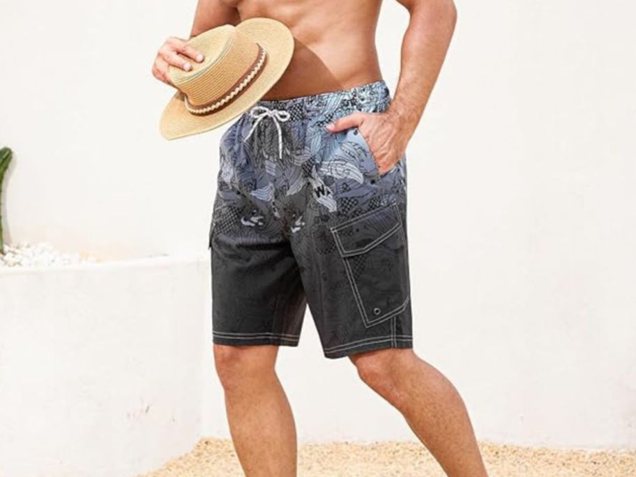 man wearing swim trunks