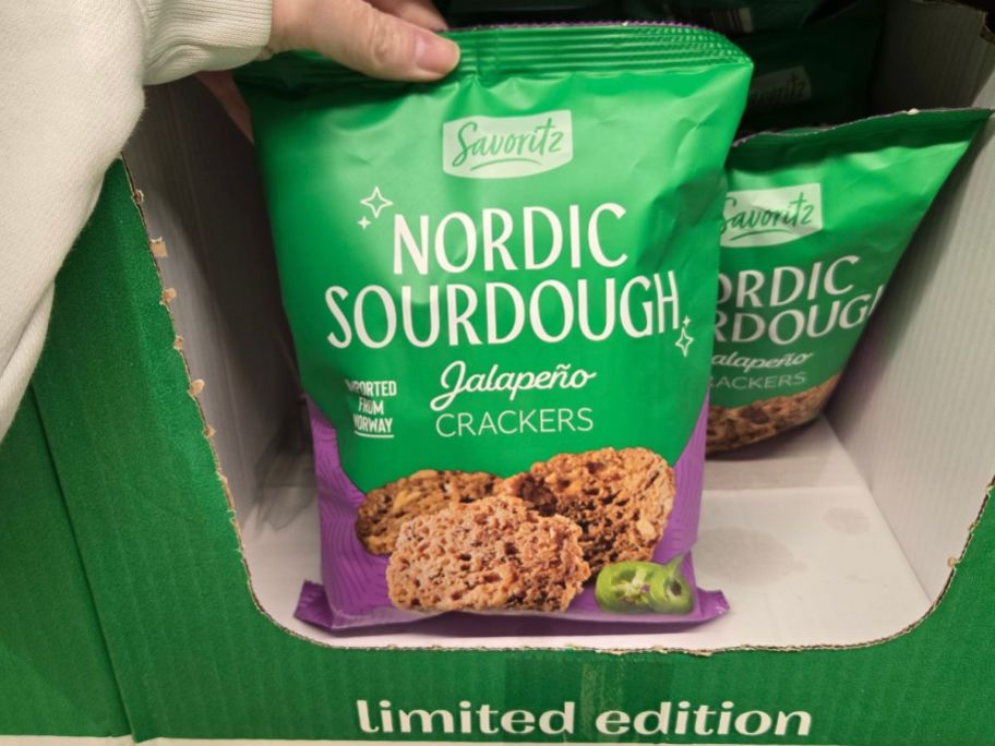 Savoritz Nordic Sourdough Jalapeno Crackers in store