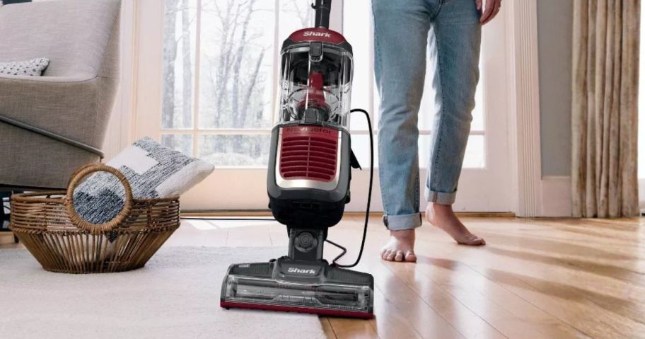 person using Shark Navigator Swivel Pro Vacuum