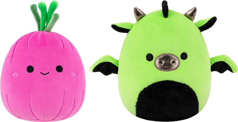 red onion and green dragon squishmallows plush