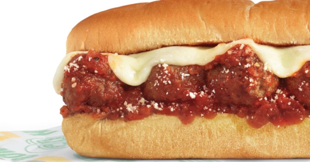 Subway, meatball sandwich with cheese