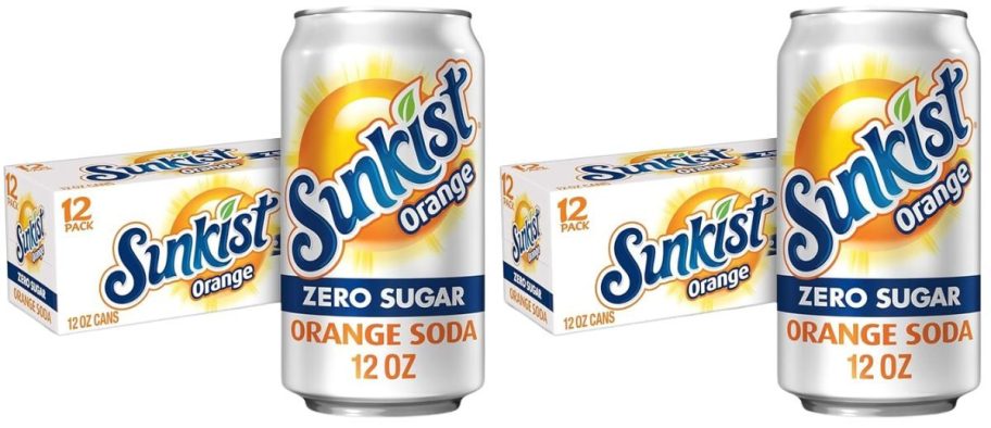 Sunkist Zero Sugar Orange Soda 12oz 12-Pack 2-Count