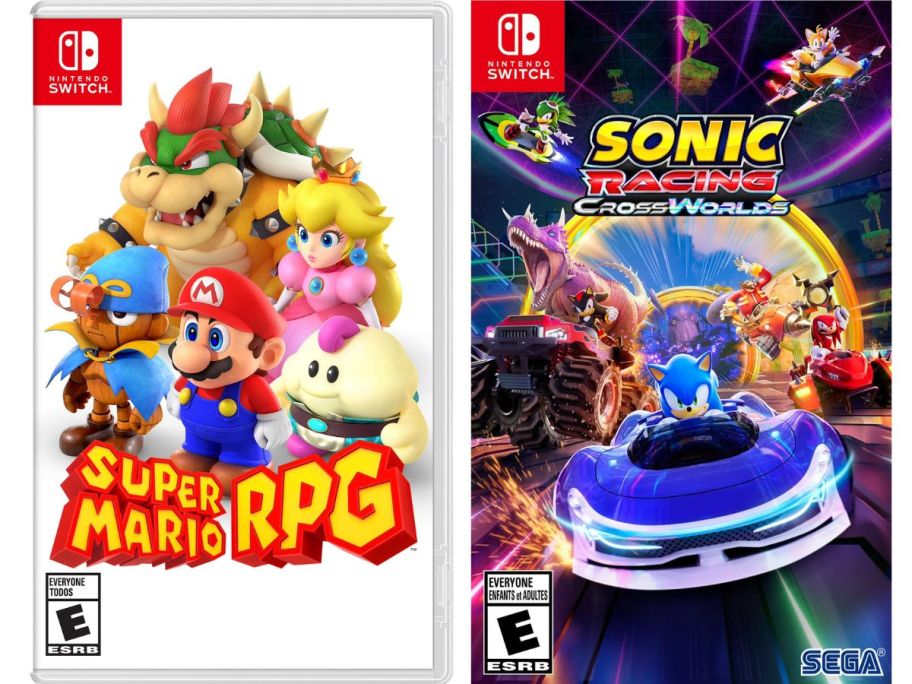 Super Mario RPG and Sonic Racing CrossWorlds nintendo switch games