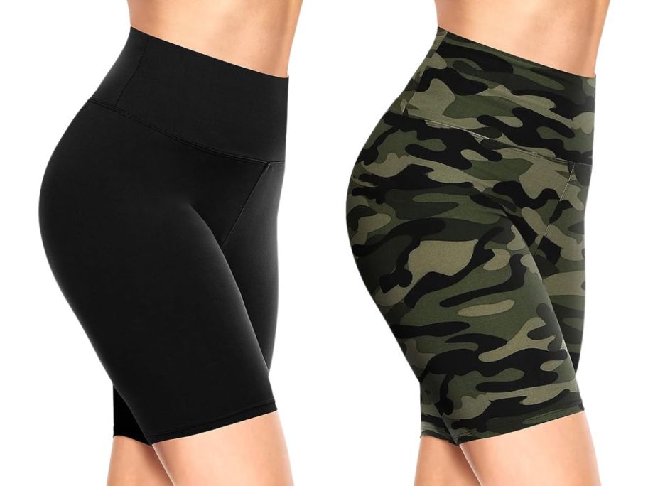 two women wearing TNNZEET Women's Bike Shorts