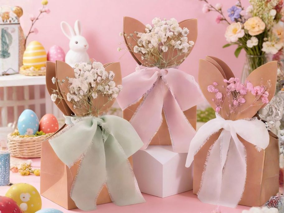 Easter Bunny Gift Bags on display