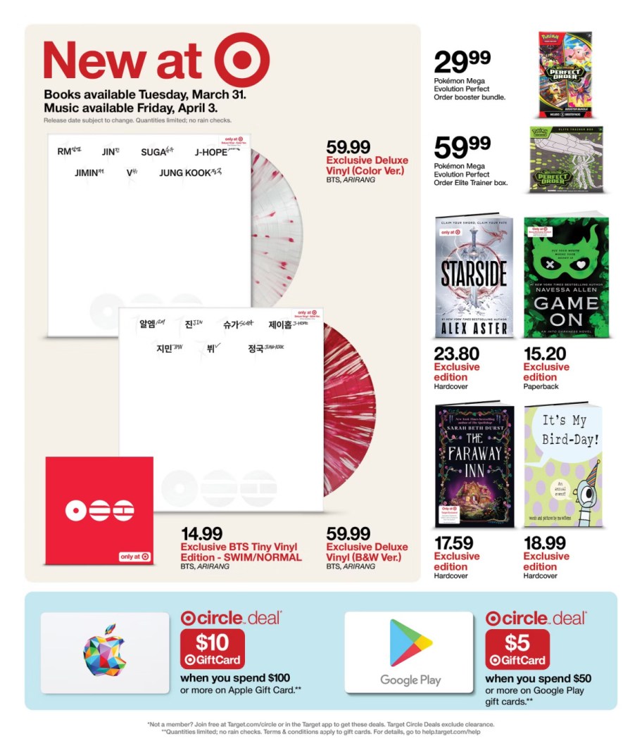 page from Target ad