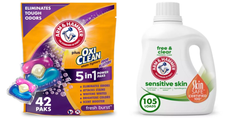 laundry detergent pods and laundry detergent