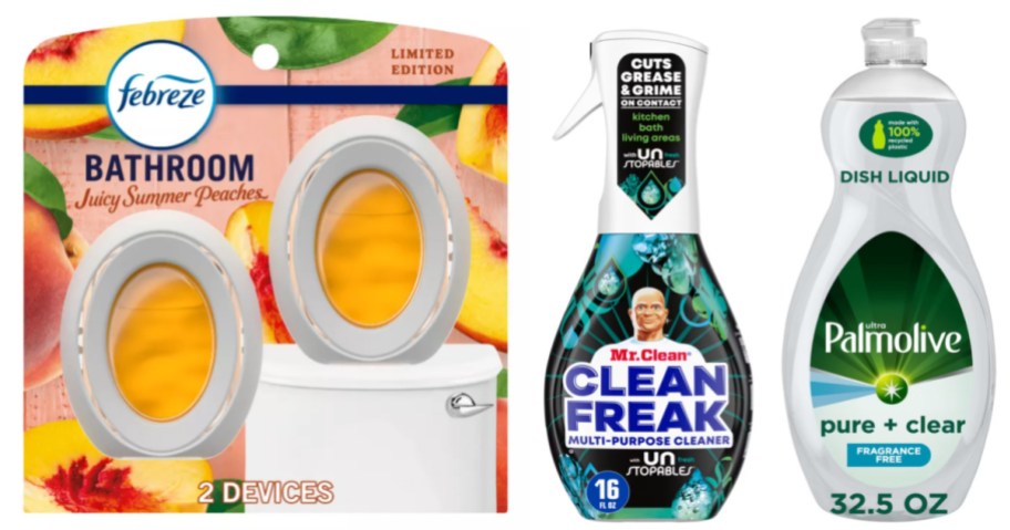 air freshener, cleaner and dish soap