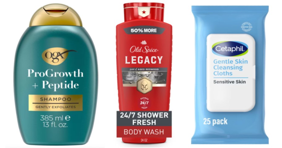 shampoo, face wipes and body wash