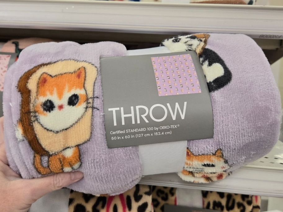 Kittens in Bread Throw Blanket