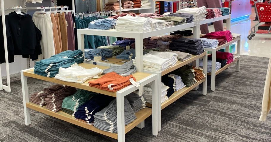 a display of basic tees for women at Target